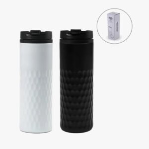 Double Wall Stainless Steel Tumbler with Lid & Metal Straw, 500ml