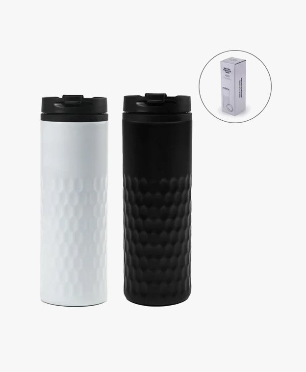 Double Wall Stainless Steel Tumbler with Lid & Metal Straw, 500ml