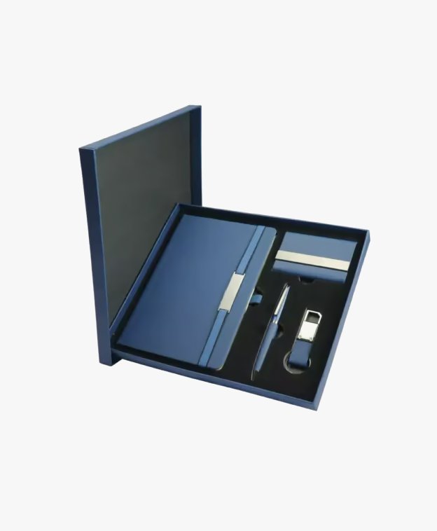 Office Gift Set with Notebook, Pen, Card Holder & Keychain