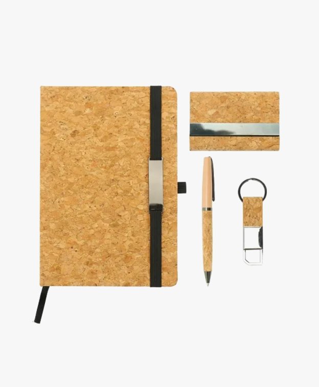 Office Gift Set with Notebook, Pen, Card Holder & Keychain - Image 2